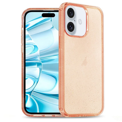 For iPhone 16 Plus Glitter Powder TPU Hybrid PC Phone Case(Orange) - iPhone 16 Plus Cases by PMC Jewellery | Online Shopping South Africa | PMC Jewellery | Buy Now Pay Later Mobicred