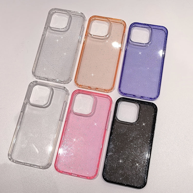 For iPhone 16 Glitter Powder TPU Hybrid PC Phone Case(Black) - iPhone 16 Cases by PMC TechLife | Online Shopping South Africa | PMC TechLife | Buy Now Pay Later Mobicred
