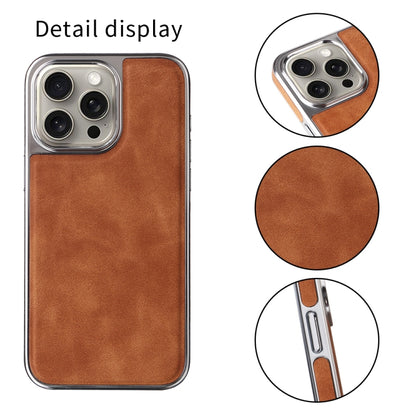 For iPhone 16 Plus Electroplated Side PU Hybrid TPU MagSafe Phone Case(Brown) - iPhone 16 Plus Cases by PMC Jewellery | Online Shopping South Africa | PMC Jewellery | Buy Now Pay Later Mobicred