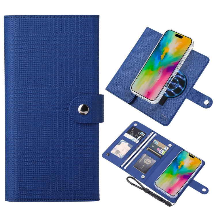 For iPhone 16 ViLi GHA-C Series RFID MagSafe Magnetic Flip Leather Phone Case(Blue) - iPhone 16 Cases by ViLi | Online Shopping South Africa | PMC Jewellery | Buy Now Pay Later Mobicred