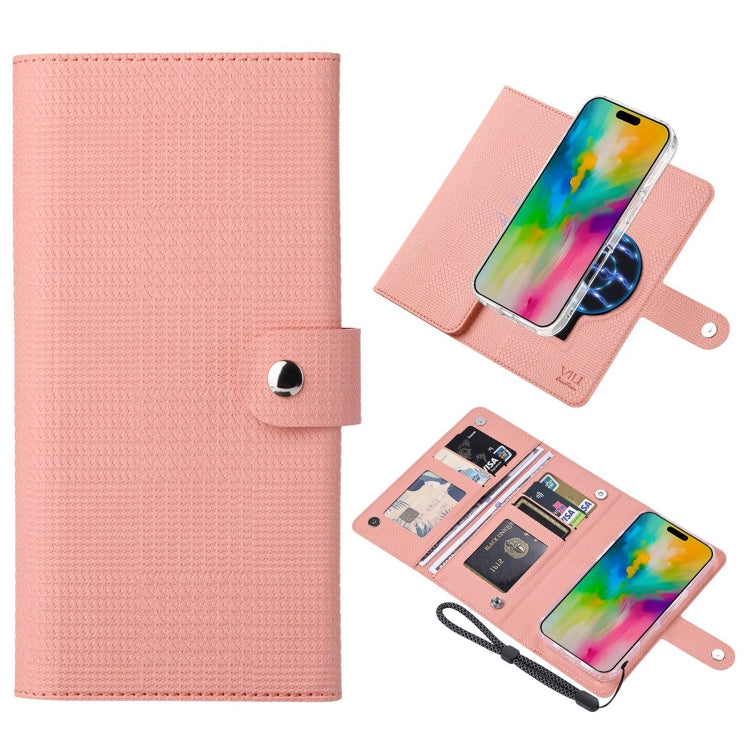 For iPhone 16 Plus ViLi GHA-C Series RFID MagSafe Magnetic Flip Leather Phone Case(Pink) - iPhone 16 Plus Cases by ViLi | Online Shopping South Africa | PMC Jewellery | Buy Now Pay Later Mobicred