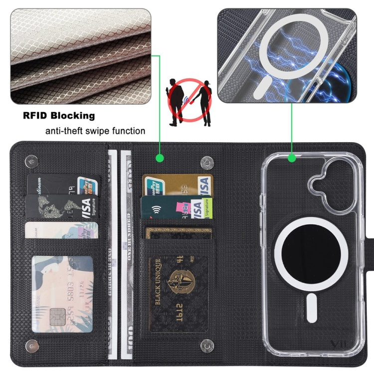 For iPhone 16 Pro Max ViLi GHA-C Series RFID MagSafe Magnetic Flip Leather Phone Case(Black) - iPhone 16 Pro Max Cases by ViLi | Online Shopping South Africa | PMC Jewellery | Buy Now Pay Later Mobicred