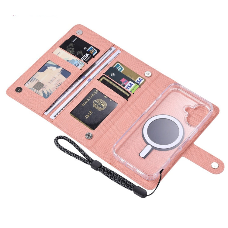 For iPhone 15 ViLi GHA-C Series RFID MagSafe Magnetic Flip Leather Phone Case(Pink) - free shipping - PMC Jewellery - Order now!