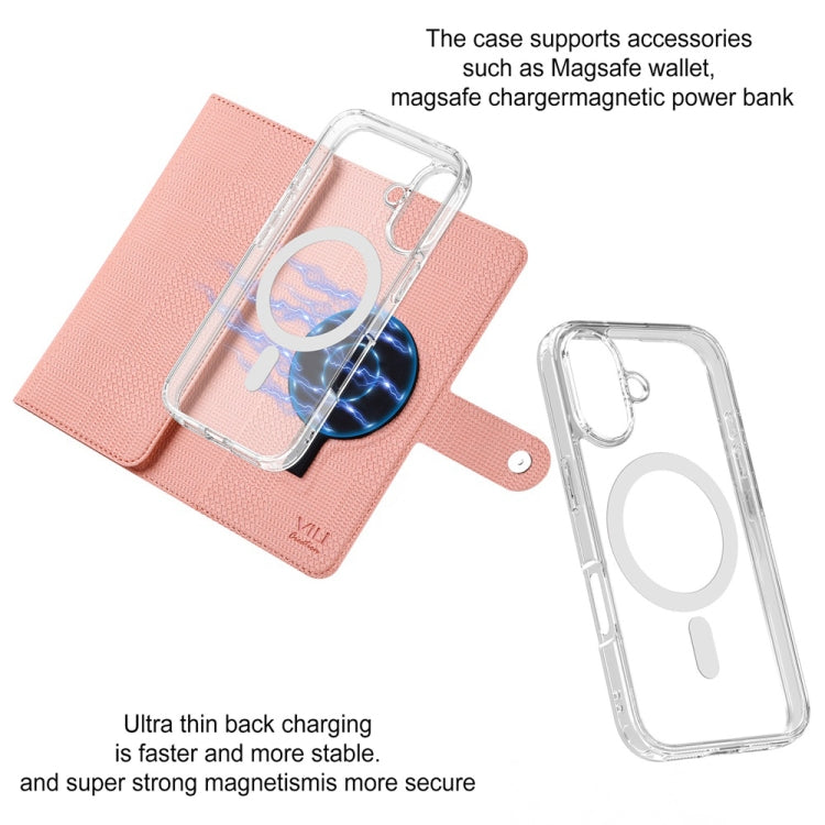 For iPhone 15 ViLi GHA-C Series RFID MagSafe Magnetic Flip Leather Phone Case(Pink) - free shipping - PMC Jewellery - Order now!