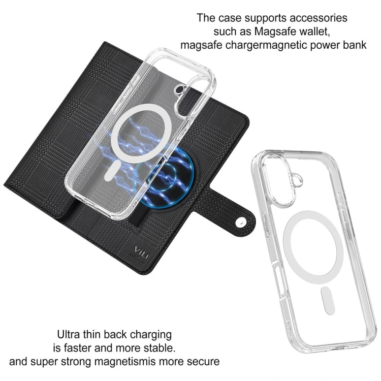 For iPhone 15 ViLi GHA-C Series RFID MagSafe Magnetic Flip Leather Phone Case(Black) - free shipping - PMC Jewellery - Order now!