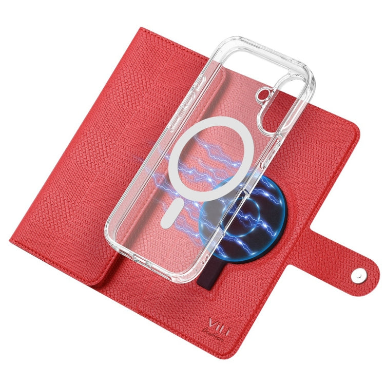 For iPhone 15 ViLi GHA-C Series RFID MagSafe Magnetic Flip Leather Phone Case(Red) - iPhone 15 Cases by ViLi | Online Shopping South Africa | PMC Jewellery | Buy Now Pay Later Mobicred