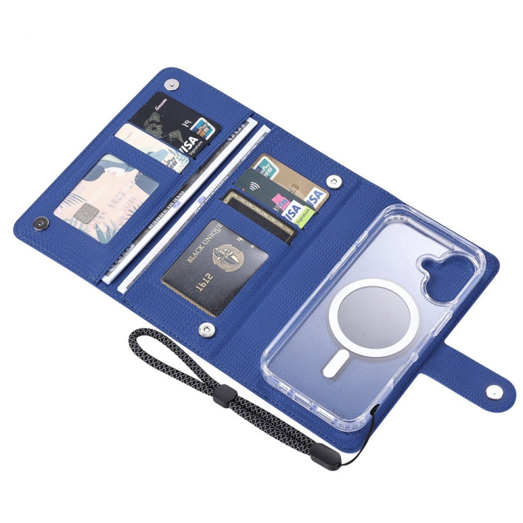 For iPhone 15 ViLi GHA-C Series RFID MagSafe Magnetic Flip Leather Phone Case(Blue) - free shipping - PMC Jewellery - Order now!