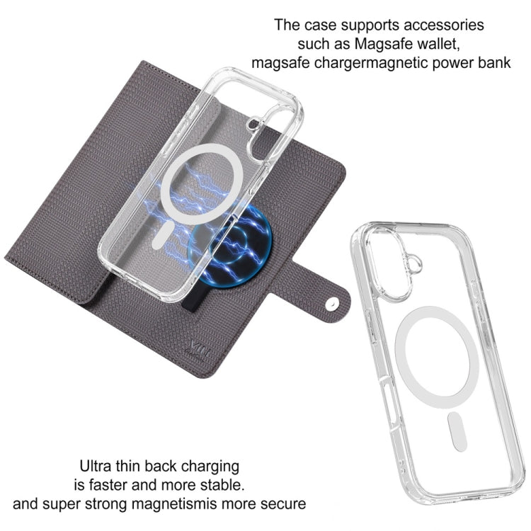 For iPhone 15 Pro ViLi GHA-C Series RFID MagSafe Magnetic Flip Leather Phone Case(Grey) - free shipping - PMC Jewellery - Order now!
