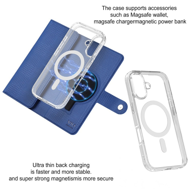 For iPhone 15 Pro Max ViLi GHA-C Series RFID MagSafe Magnetic Flip Leather Phone Case(Blue) - free shipping - PMC Jewellery - Order now!