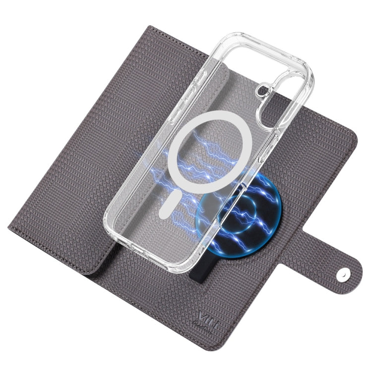 For iPhone 14 Pro Max ViLi GHA-C Series RFID MagSafe Magnetic Flip Leather Phone Case(Grey) - free shipping - PMC Jewellery - Order now!
