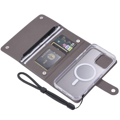 For iPhone 16 ViLi GHB-C Series RFID MagSafe Magnetic Flip Leather Phone Case(Grey) - iPhone 16 Cases by ViLi | Online Shopping South Africa | PMC Jewellery | Buy Now Pay Later Mobicred