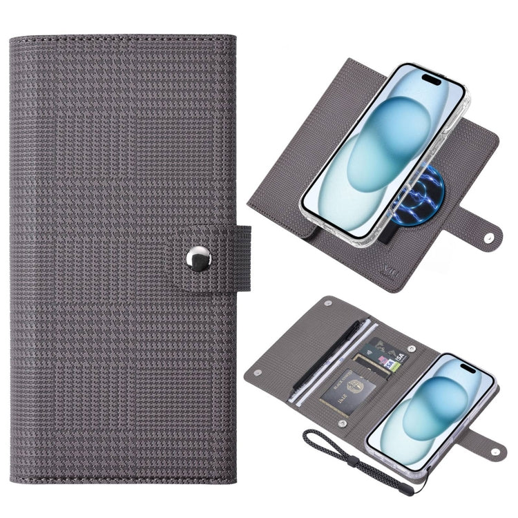 For iPhone 15 ViLi GHB-C Series RFID MagSafe Magnetic Flip Leather Phone Case(Grey) - free shipping - PMC Jewellery - Order now!