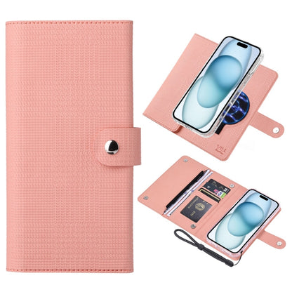 For iPhone 15 Plus ViLi GHB-C Series RFID MagSafe Magnetic Flip Leather Phone Case(Pink) - iPhone 15 Plus Cases by ViLi | Online Shopping South Africa | PMC Jewellery | Buy Now Pay Later Mobicred