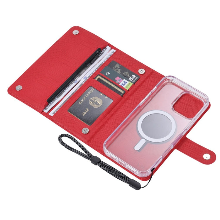 For iPhone 15 Pro ViLi GHB-C Series RFID MagSafe Magnetic Flip Leather Phone Case(Red) - free shipping - PMC Jewellery - Order now!