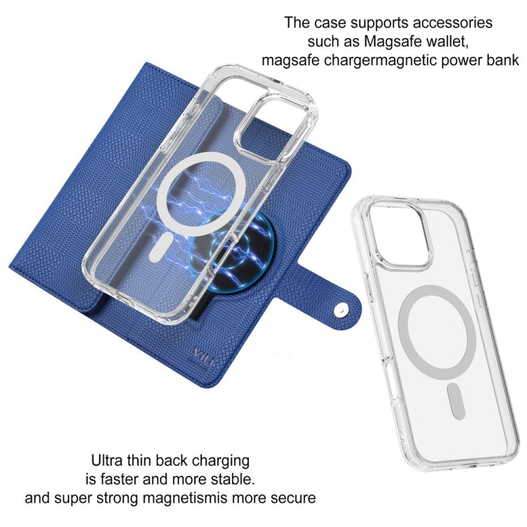 For iPhone 14 ViLi GHB-C Series RFID MagSafe Magnetic Flip Leather Phone Case(Blue) - iPhone 14 Cases by ViLi | Online Shopping South Africa | PMC Jewellery | Buy Now Pay Later Mobicred