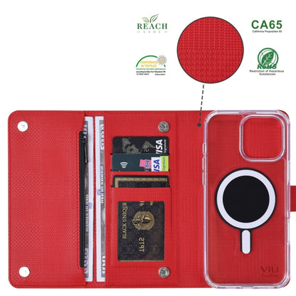 For iPhone 14 Pro ViLi GHB-C Series RFID MagSafe Magnetic Flip Leather Phone Case(Red) - iPhone 14 Pro Cases by ViLi | Online Shopping South Africa | PMC Jewellery | Buy Now Pay Later Mobicred