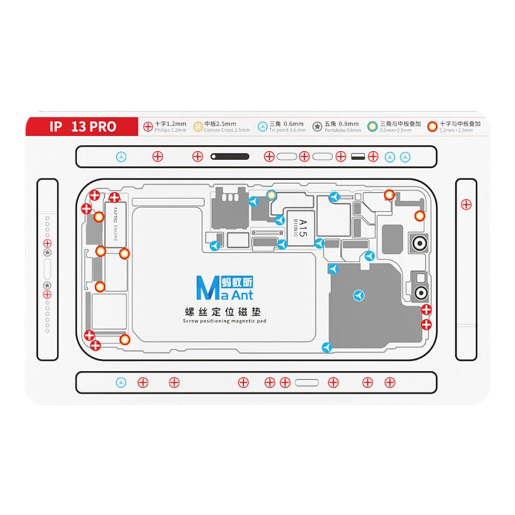 For iPhone 13 Pro MaAnt Double-sided Screw Positioning Flexible Soft Magnetic Pad - Magnetic Screws Mat by PMC Jewellery | Online Shopping South Africa | PMC Jewellery | Buy Now Pay Later Mobicred