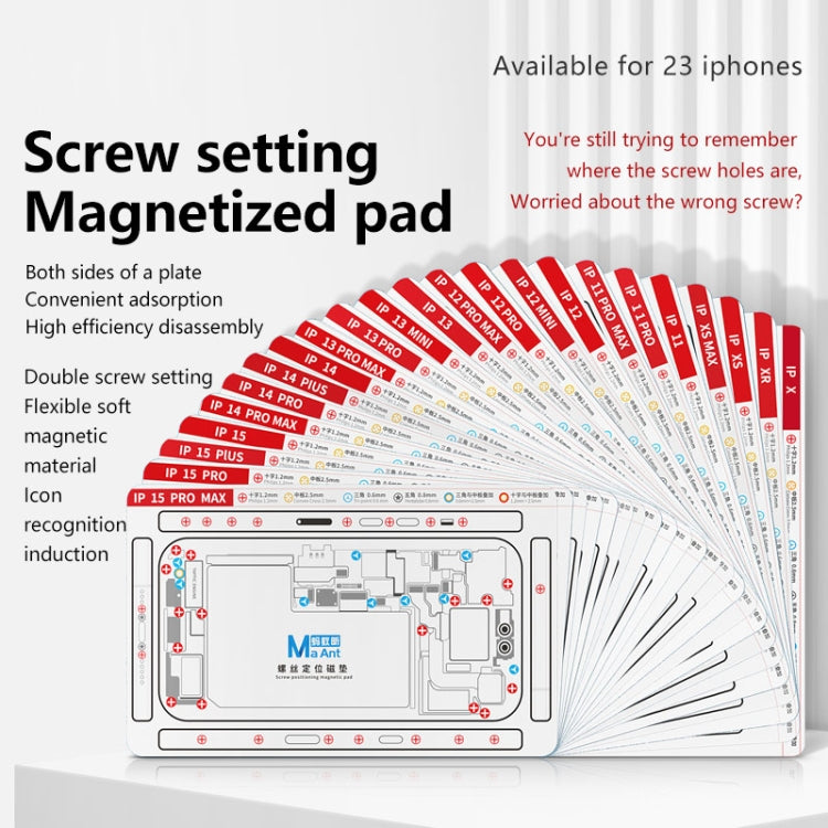 For iPhone 14 Pro MaAnt Double-sided Screw Positioning Flexible Soft Magnetic Pad - Magnetic Screws Mat by MaAnt | Online Shopping South Africa | PMC TechLife | Buy Now Pay Later Mobicred