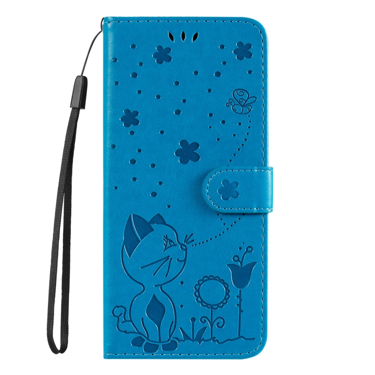 For Samsung Galaxy S25 Ultra 5G Cat and Bee Embossed Flip Leather Phone Case(Blue) - Galaxy S25 Ultra 5G Cases by PMC Jewellery | Online Shopping South Africa | PMC Jewellery | Buy Now Pay Later Mobicred