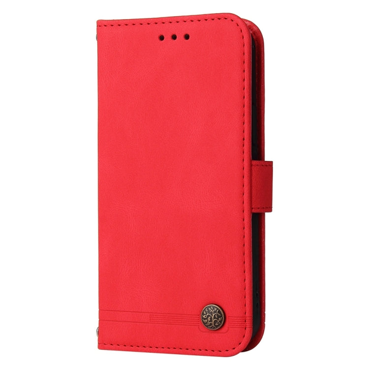 For Samsung Galaxy S25 Ultra 5G Skin Feel Life Tree Metal Button Leather Phone Case(Red) - Galaxy S25 Ultra 5G Cases by PMC TechLife | Online Shopping South Africa | PMC TechLife | Buy Now Pay Later Mobicred