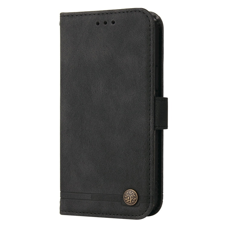 For Samsung Galaxy S25 Ultra 5G Skin Feel Life Tree Metal Button Leather Phone Case(Black) - Galaxy S25 Ultra 5G Cases by PMC TechLife | Online Shopping South Africa | PMC TechLife | Buy Now Pay Later Mobicred