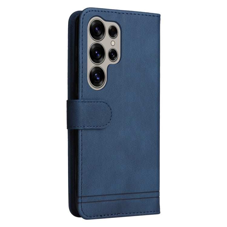 For Samsung Galaxy S25 Ultra 5G Skin Feel Life Tree Metal Button Leather Phone Case(Blue) - Galaxy S25 Ultra 5G Cases by PMC Jewellery | Online Shopping South Africa | PMC Jewellery | Buy Now Pay Later Mobicred