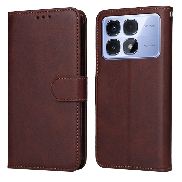 For Redmi K70 Ultra Classic Calf Texture Flip Leather Phone Case(Brown) - Xiaomi Cases by PMC Jewellery | Online Shopping South Africa | PMC Jewellery | Buy Now Pay Later Mobicred