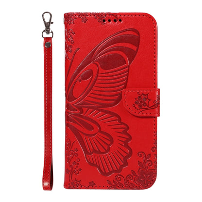 For Samsung Galaxy S25 Ultra 5G Swallowtail Butterfly Embossed Leather Phone Case(Red) - Galaxy S25 Ultra 5G Cases by PMC Jewellery | Online Shopping South Africa | PMC Jewellery | Buy Now Pay Later Mobicred