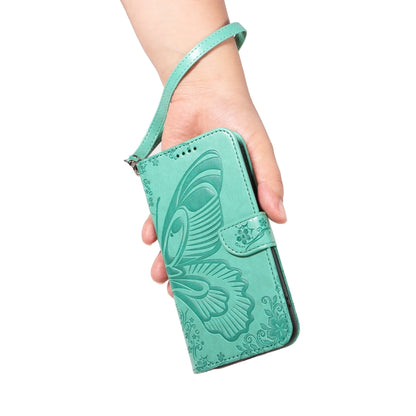 For Samsung Galaxy S25 Ultra 5G Swallowtail Butterfly Embossed Leather Phone Case(Green) - Galaxy S25 Ultra 5G Cases by PMC Jewellery | Online Shopping South Africa | PMC Jewellery | Buy Now Pay Later Mobicred