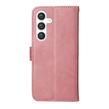 For Samsung Galaxy S25+ 5G Classic Calf Texture Flip Leather Phone Case(Rose Gold) - Galaxy S25+ 5G Cases by PMC Jewellery | Online Shopping South Africa | PMC Jewellery | Buy Now Pay Later Mobicred