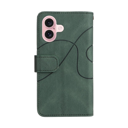 For iPhone 16 Dual-color 9 Card Slots Zipper Wallet Leather Phone Case(Green) - iPhone 16 Cases by PMC Jewellery | Online Shopping South Africa | PMC Jewellery | Buy Now Pay Later Mobicred