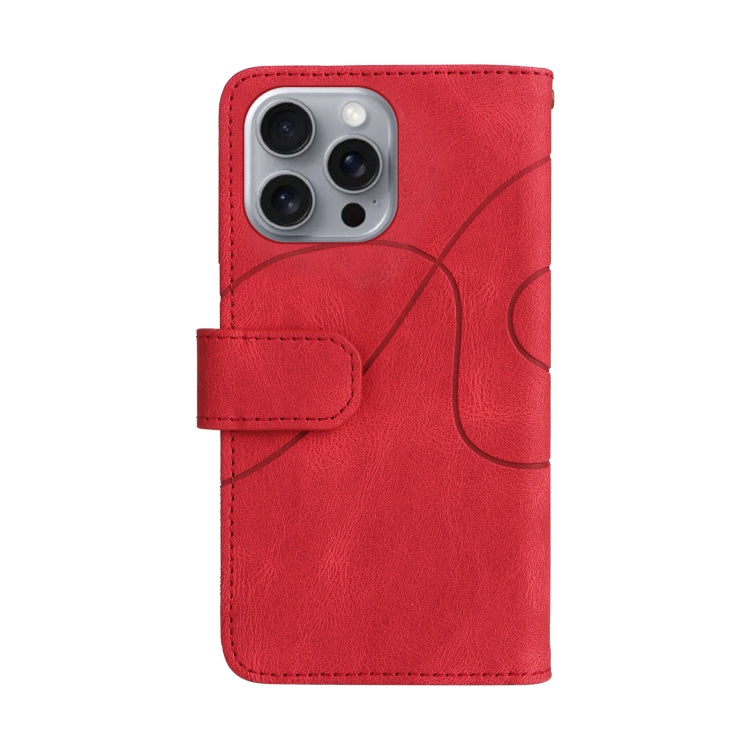 For iPhone 16 Pro Max Dual-color 9 Card Slots Zipper Wallet Leather Phone Case(Red) - iPhone 16 Pro Max Cases by PMC Jewellery | Online Shopping South Africa | PMC Jewellery | Buy Now Pay Later Mobicred