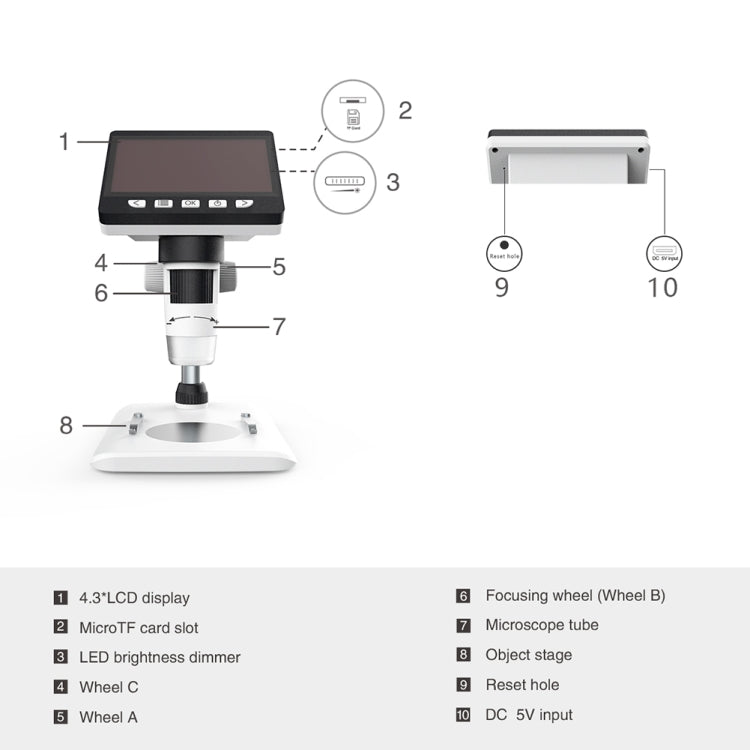 inskam307 0-40mm 1080P 4.3 inch LCD Screen Mobile Phone Repair Industry HD Electron Didital Microscope - free shipping - PMC Jewellery - Order now!