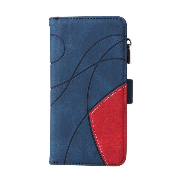 For Samsung Galaxy S25+ / S24+ 5G Dual-color 9 Card Slots Zipper Wallet Leather Phone Case(Blue) - Galaxy S25+ 5G Cases by PMC Jewellery | Online Shopping South Africa | PMC Jewellery | Buy Now Pay Later Mobicred