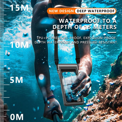 RedPepper 15m Depth Waterproof Phone Diving Pouch with Suction Cup(Black) - Waterproof Bag by RedPepper | Online Shopping South Africa | PMC Jewellery | Buy Now Pay Later Mobicred