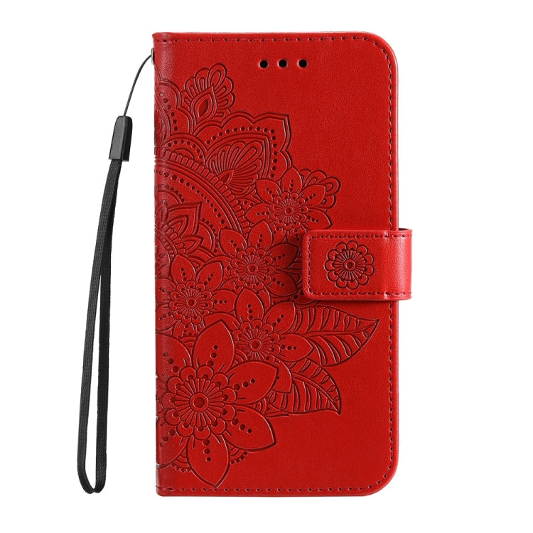 For Redmi K70 Ultra Seven-petal Flowers Embossing Leather Phone Case(Red) - Xiaomi Cases by PMC Jewellery | Online Shopping South Africa | PMC Jewellery | Buy Now Pay Later Mobicred