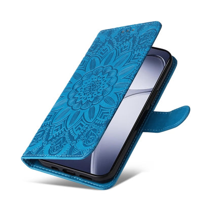 For Redmi K70 Ultra Embossed Sunflower Leather Phone Case(Blue) - Xiaomi Cases by PMC Jewellery | Online Shopping South Africa | PMC Jewellery | Buy Now Pay Later Mobicred