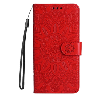 For Samsung Galaxy S25 Ultra 5G Embossed Sunflower Leather Phone Case(Red) - Galaxy S25 Ultra 5G Cases by PMC Jewellery | Online Shopping South Africa | PMC Jewellery | Buy Now Pay Later Mobicred