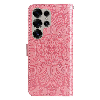 For Samsung Galaxy S25 Ultra 5G Embossed Sunflower Leather Phone Case(Rose Gold) - Galaxy S25 Ultra 5G Cases by PMC Jewellery | Online Shopping South Africa | PMC Jewellery | Buy Now Pay Later Mobicred