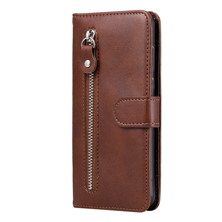 For Samsung Galaxy S25 5G Fashion Calf Texture Zipper Leather Phone Case(Brown) - Galaxy S25 5G Cases by PMC Jewellery | Online Shopping South Africa | PMC Jewellery | Buy Now Pay Later Mobicred