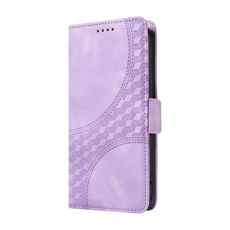 For Samsung Galaxy S25+ 5G Embossed Rhombus Starry Leather Phone Case(Purple) - Galaxy S25+ 5G Cases by PMC TechLife | Online Shopping South Africa | PMC TechLife | Buy Now Pay Later Mobicred