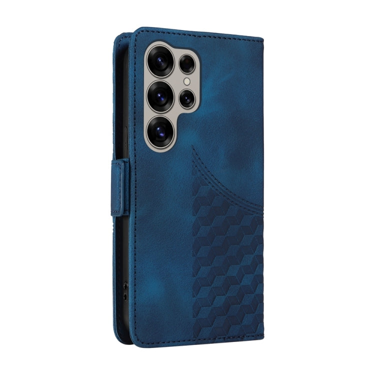 For Samsung Galaxy S25 Ultra 5G Embossed Rhombus Starry Leather Phone Case(Blue) - Galaxy S25 Ultra 5G Cases by PMC Jewellery | Online Shopping South Africa | PMC Jewellery | Buy Now Pay Later Mobicred