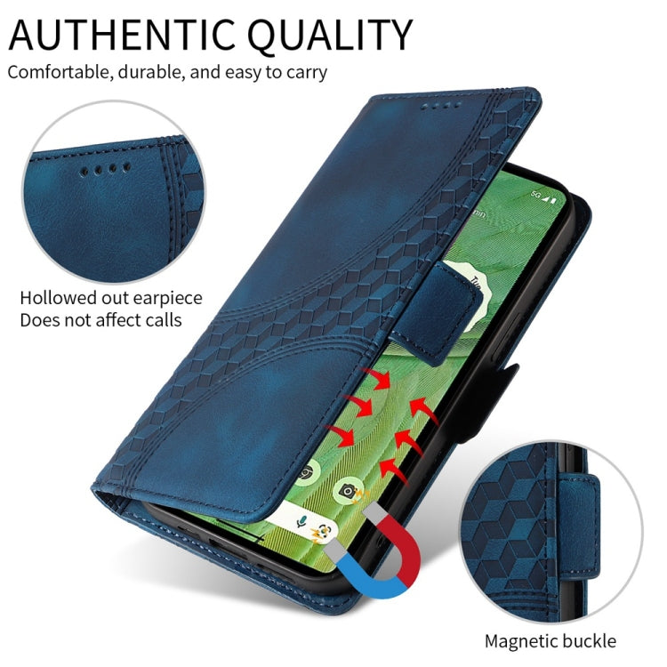 For Samsung Galaxy S25 Ultra 5G Embossed Rhombus Starry Leather Phone Case(Blue) - Galaxy S25 Ultra 5G Cases by PMC TechLife | Online Shopping South Africa | PMC TechLife | Buy Now Pay Later Mobicred