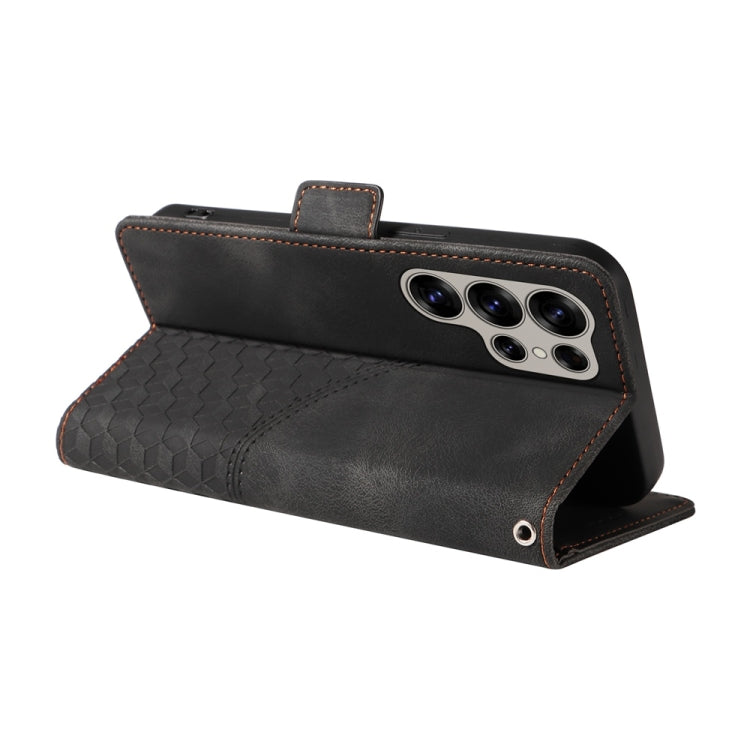 For Samsung Galaxy S25 Ultra 5G Embossed Rhombus Starry Leather Phone Case(Black) - Galaxy S25 Ultra 5G Cases by PMC TechLife | Online Shopping South Africa | PMC TechLife | Buy Now Pay Later Mobicred