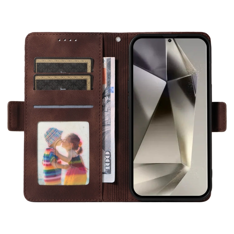 For Samsung Galaxy S25 Ultra 5G Embossed Rhombus Starry Leather Phone Case(Brown) - Galaxy S25 Ultra 5G Cases by PMC TechLife | Online Shopping South Africa | PMC TechLife | Buy Now Pay Later Mobicred