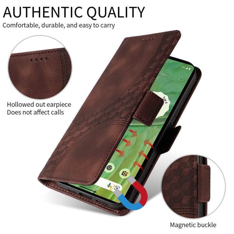 For Samsung Galaxy S25 Ultra 5G Embossed Rhombus Starry Leather Phone Case(Brown) - Galaxy S25 Ultra 5G Cases by PMC TechLife | Online Shopping South Africa | PMC TechLife | Buy Now Pay Later Mobicred