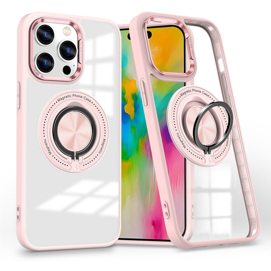 For iPhone 16 Pro Magnetic Rotating Ring Holder Phone Case(Pink) - iPhone 16 Pro Cases by PMC Jewellery | Online Shopping South Africa | PMC Jewellery | Buy Now Pay Later Mobicred