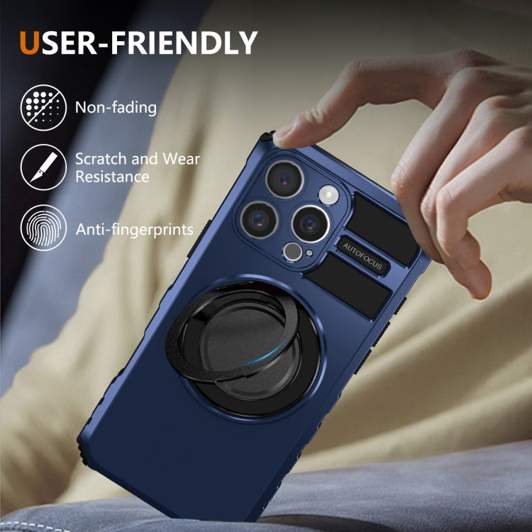 For iPhone 16 Pro Max Rotating Magnetic Holder Phone Case(Royal Blue) - iPhone 16 Pro Max Cases by PMC Jewellery | Online Shopping South Africa | PMC Jewellery | Buy Now Pay Later Mobicred