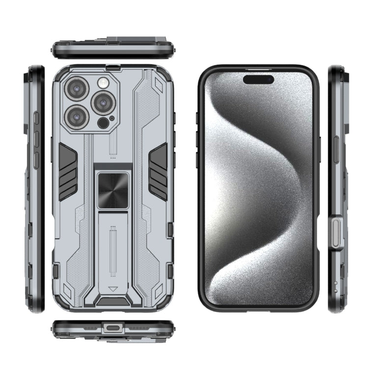 For iPhone 16 Pro Max Supersonic PC + TPU Holder Phone Case(Grey) - iPhone 16 Pro Max Cases by PMC Jewellery | Online Shopping South Africa | PMC Jewellery | Buy Now Pay Later Mobicred