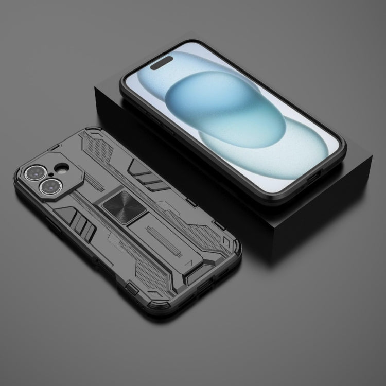 For iPhone 16 Plus Supersonic PC + TPU Holder Phone Case(Black) - iPhone 16 Plus Cases by PMC TechLife | Online Shopping South Africa | PMC TechLife | Buy Now Pay Later Mobicred